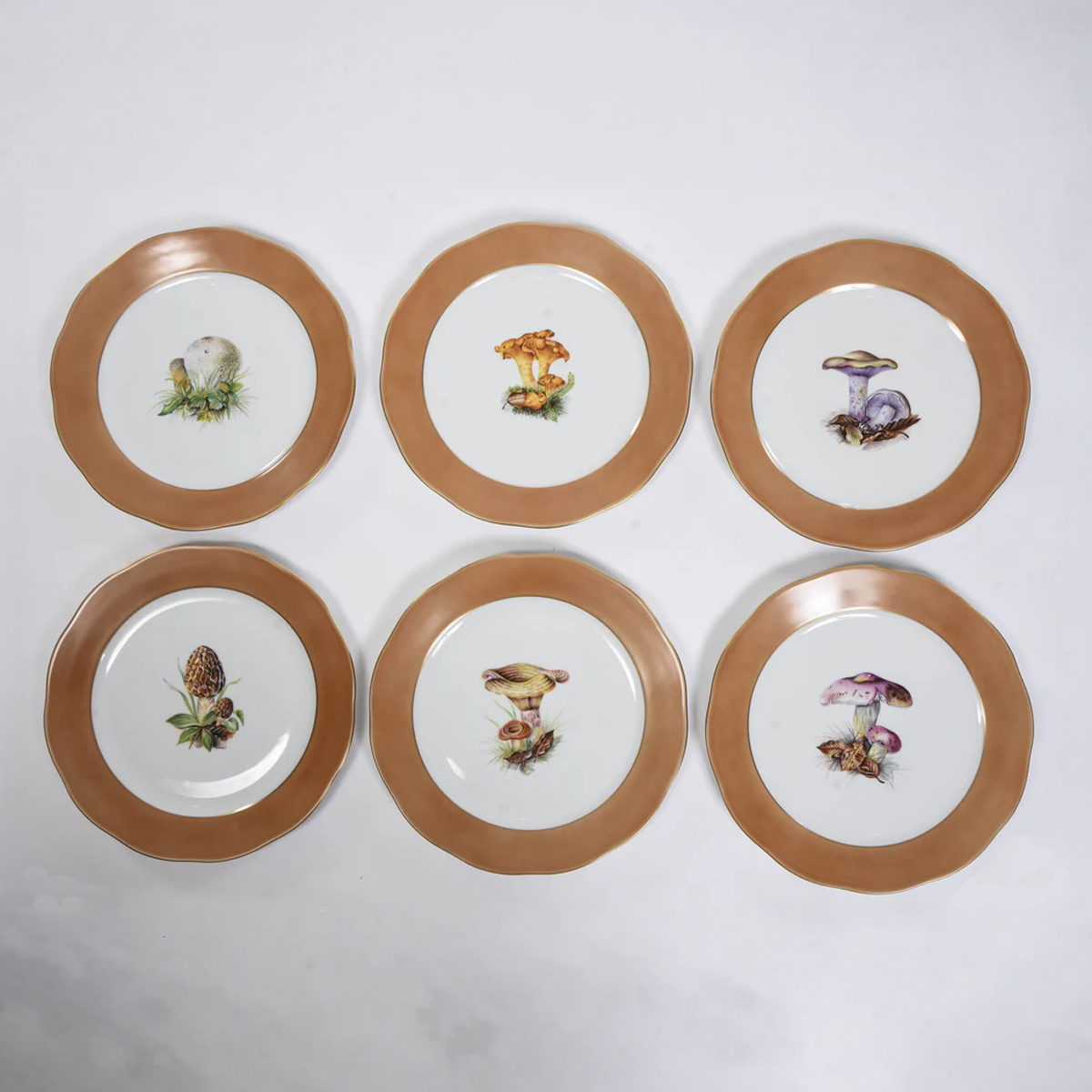 Herend Mushroom Dinner Plates - Set of 12