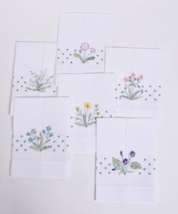 Flower Guest Towels - Set of 6