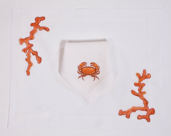 Painted Coral and  Crab Set