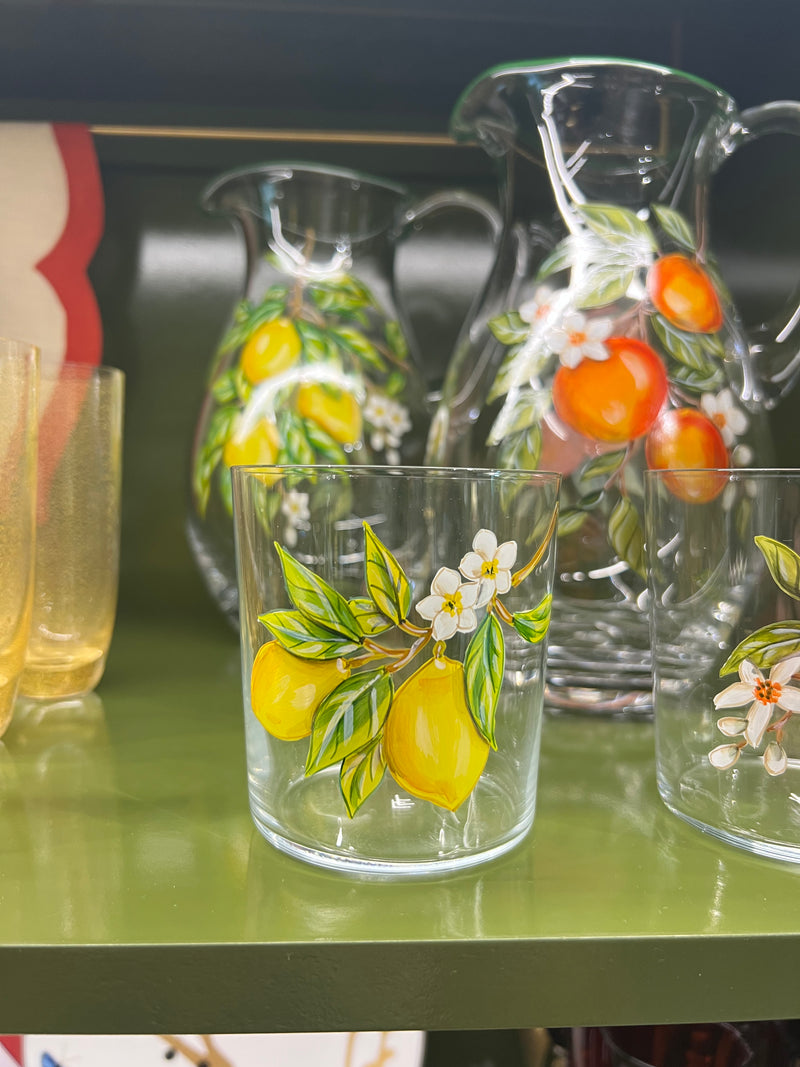Lemon and  Orange Tumblers and Jug