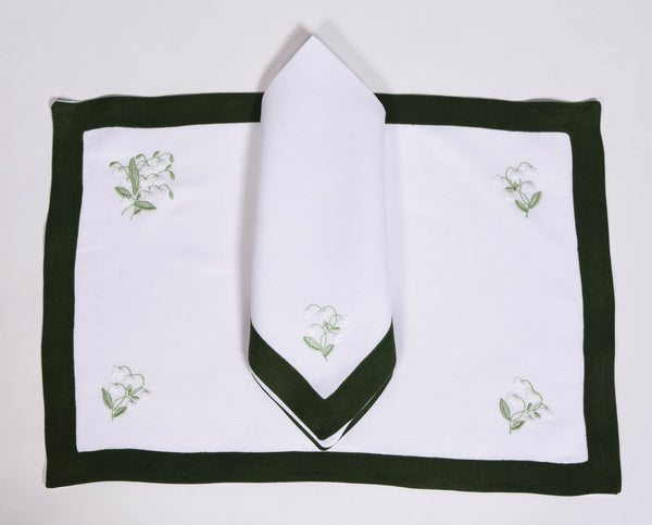 Lily of the Valley Placemat and Napkin - Set of 6