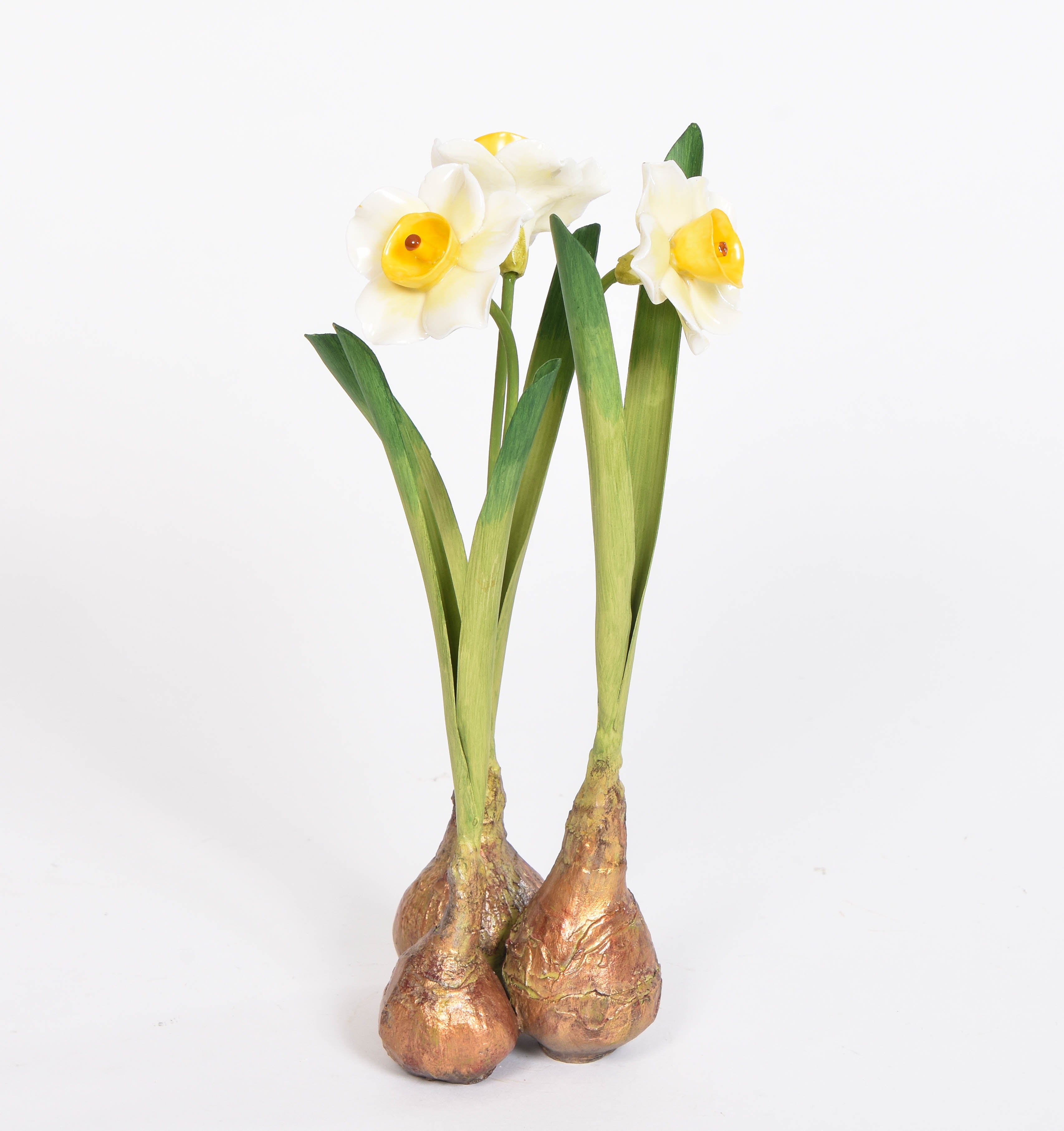 Bronze and Porcelain Narcissus