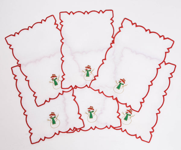 Set of 6 Snowman Cocktail Napkins