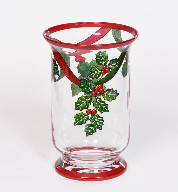 Holly Hurricane Lamp