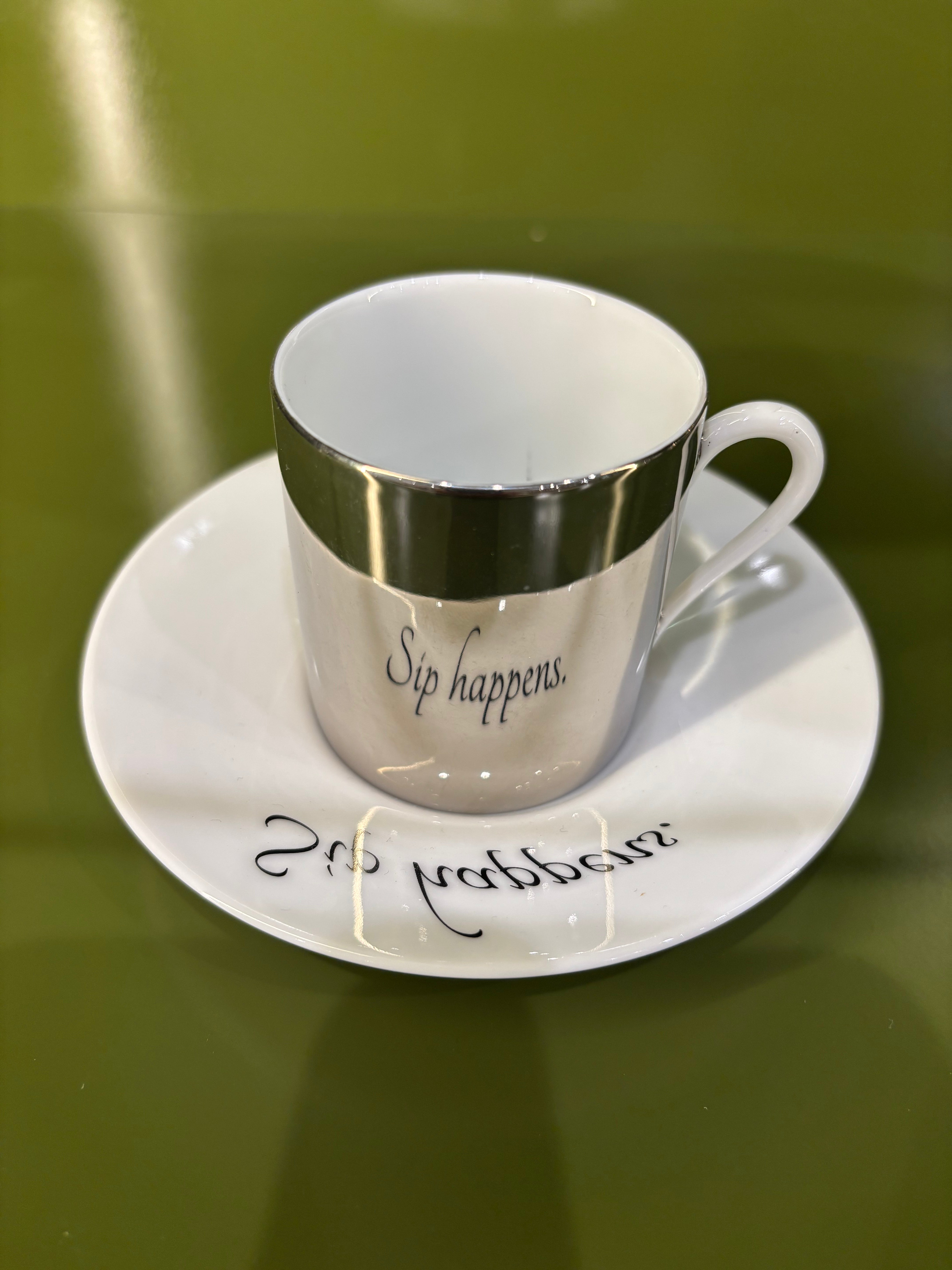 Mirrored Quotes Espresso Cups