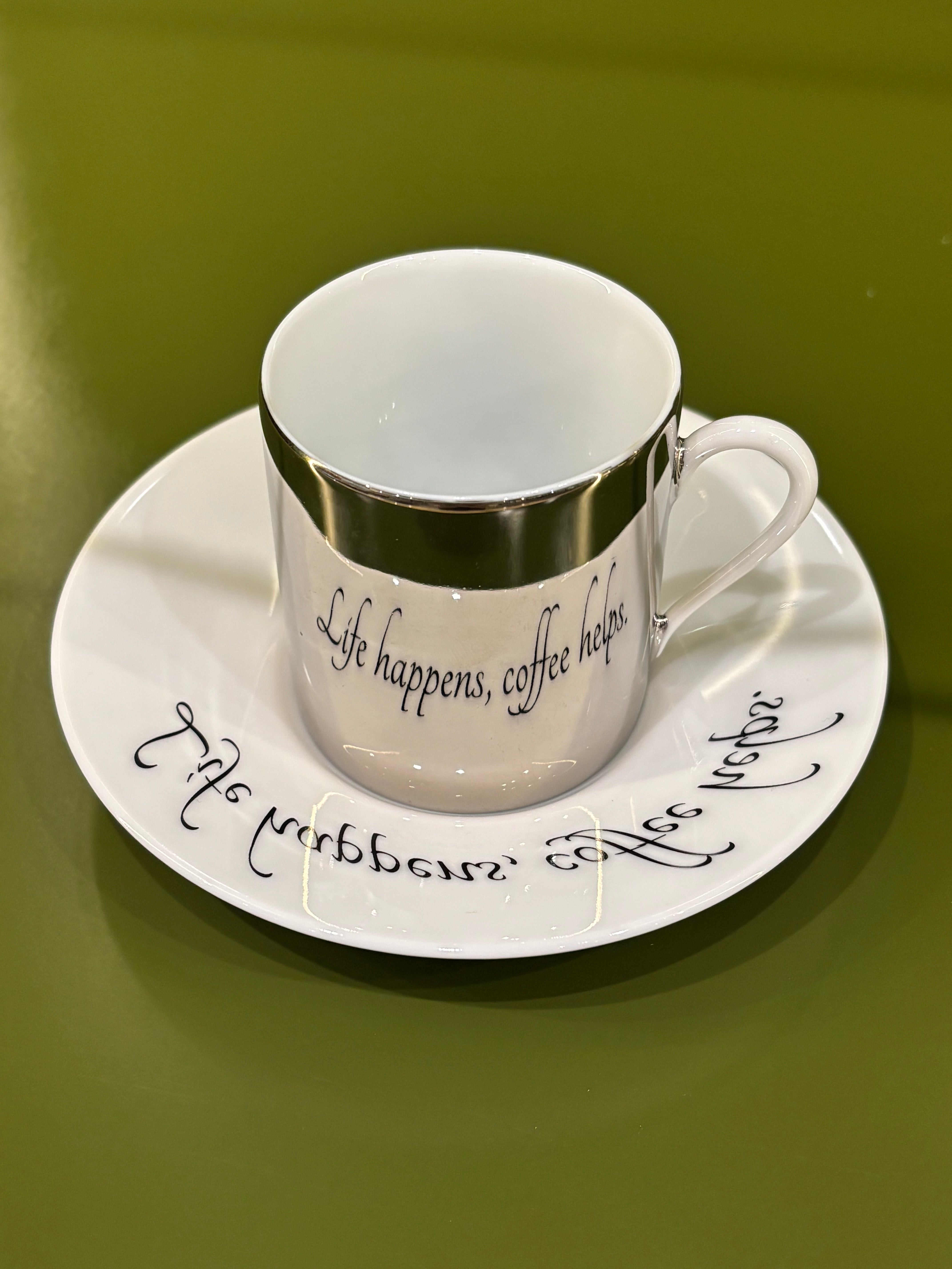 Mirrored Quotes Espresso Cups