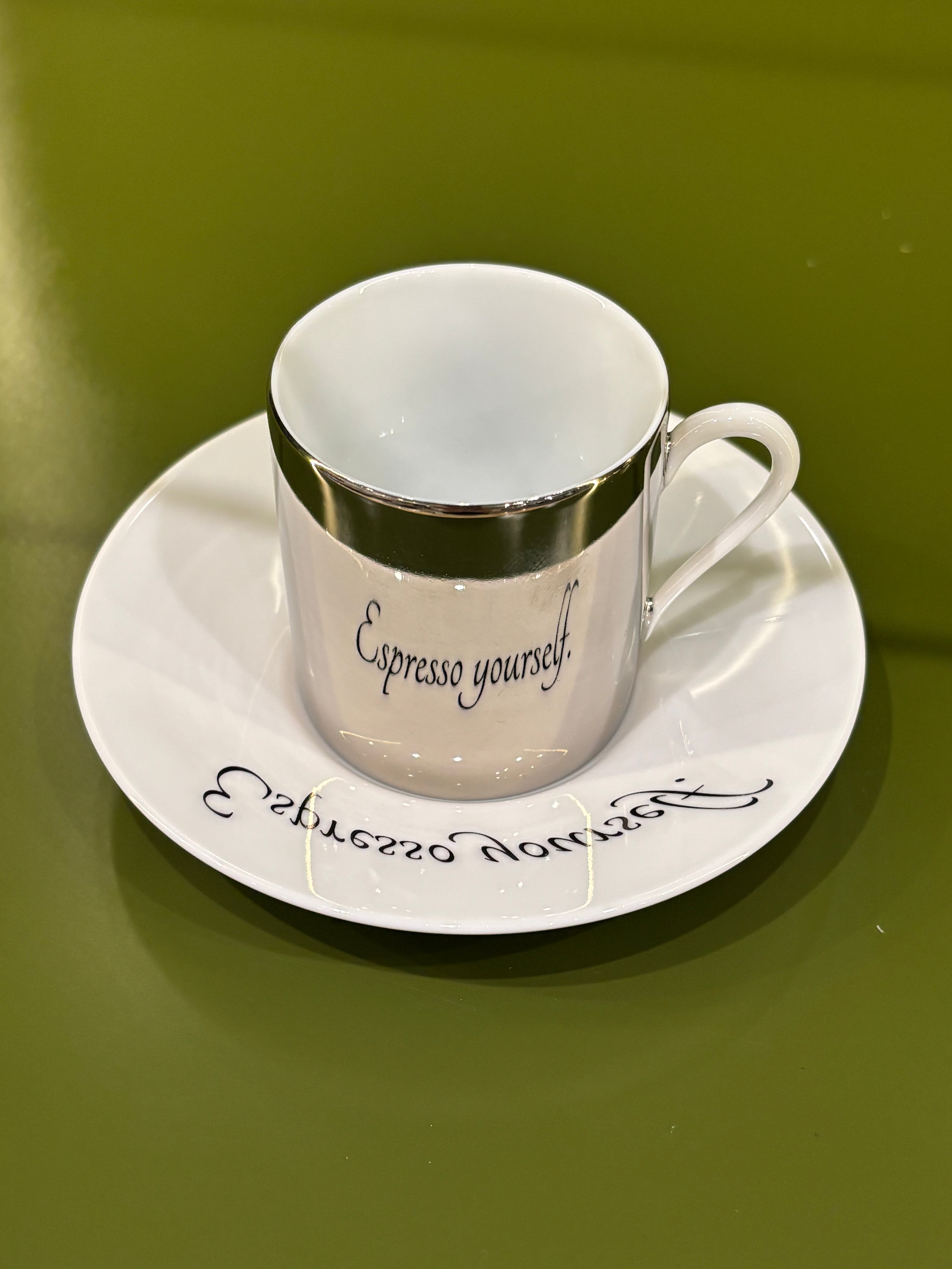 Mirrored Quotes Espresso Cups