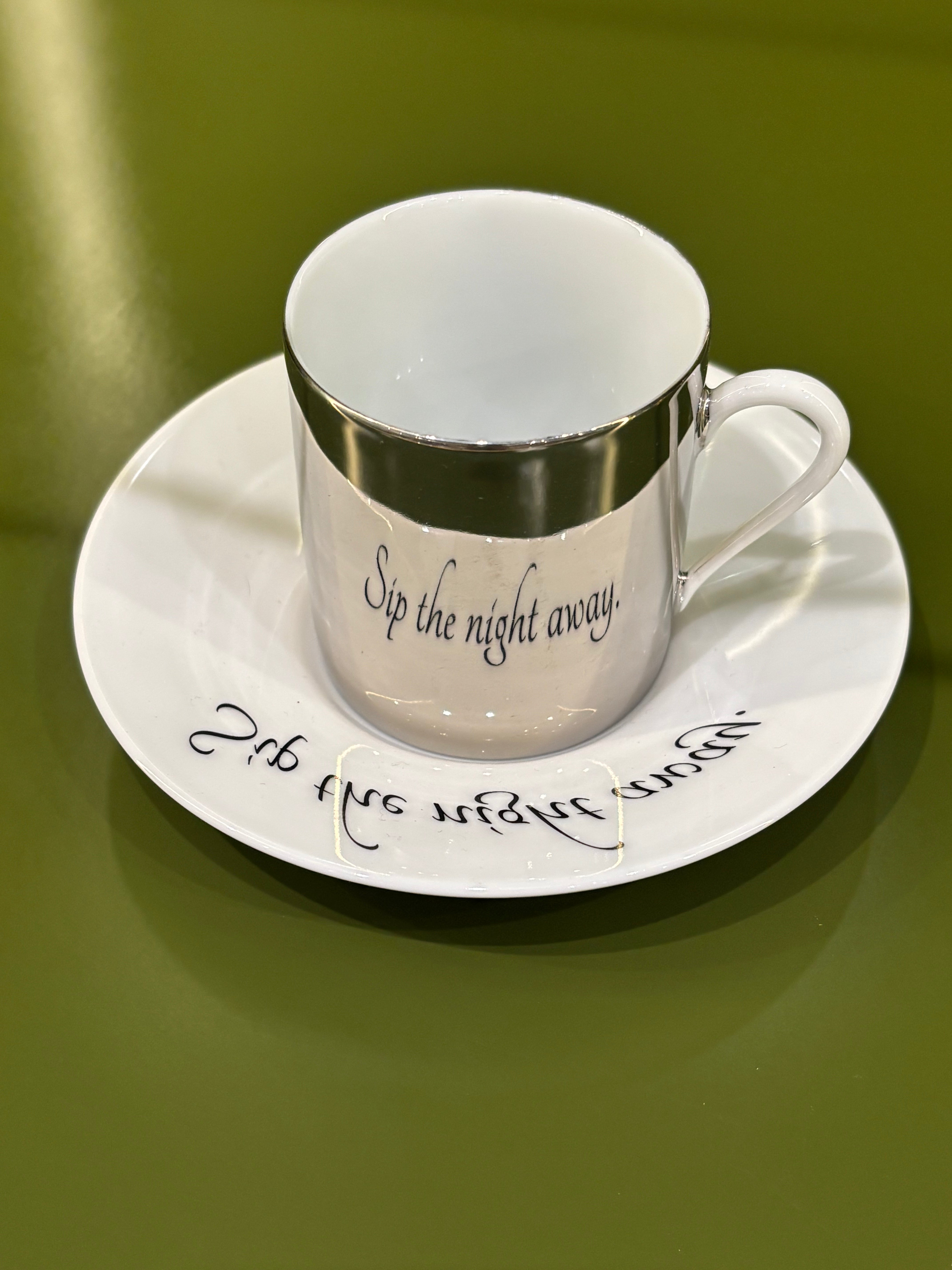 Mirrored Quotes Espresso Cups