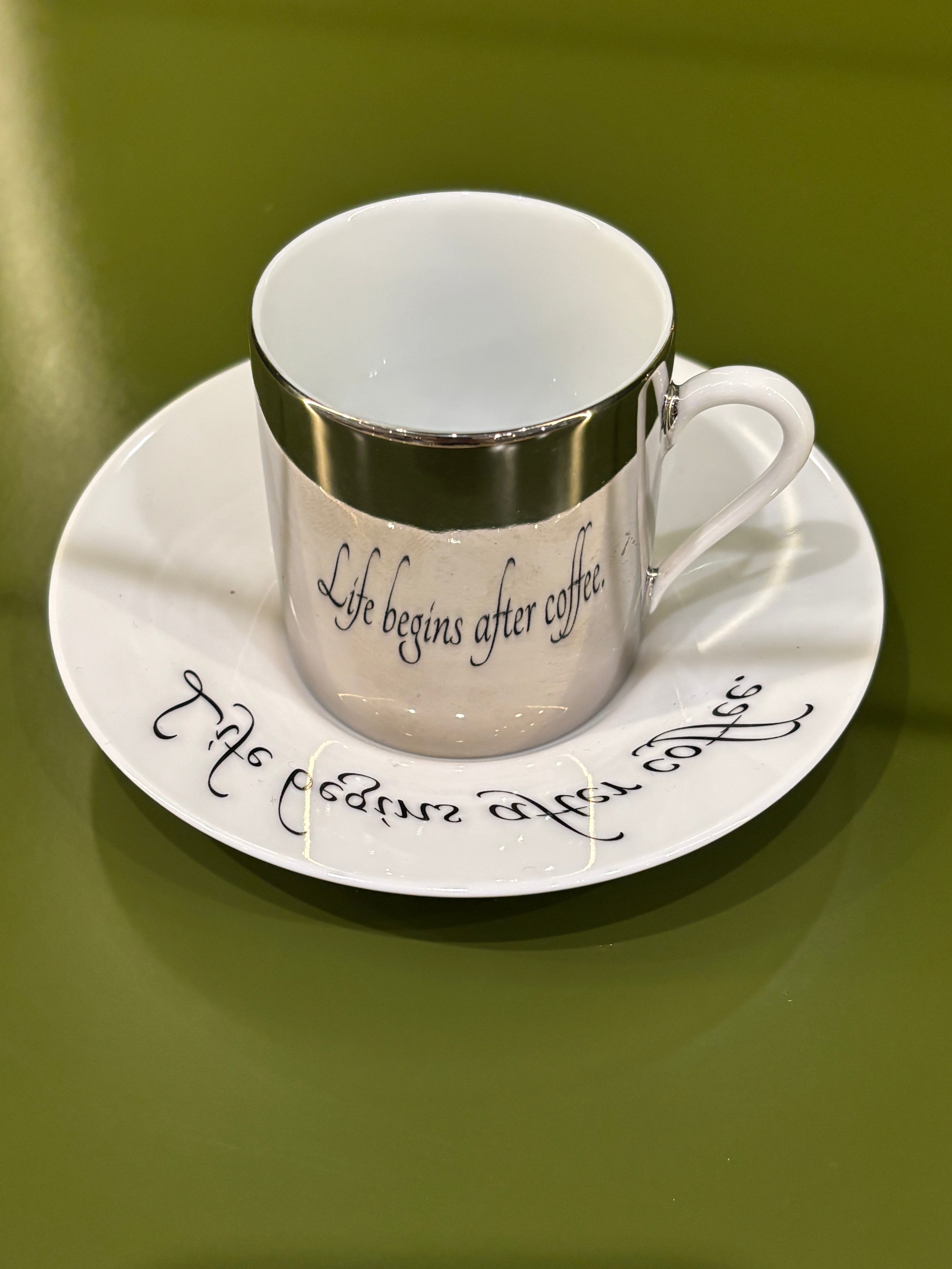 Mirrored Quotes Espresso Cups