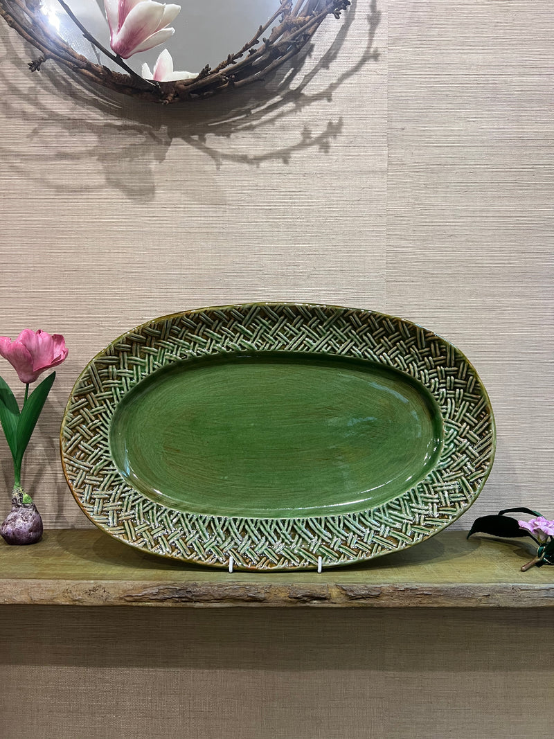 Woven Round Ceramic Basket Weave