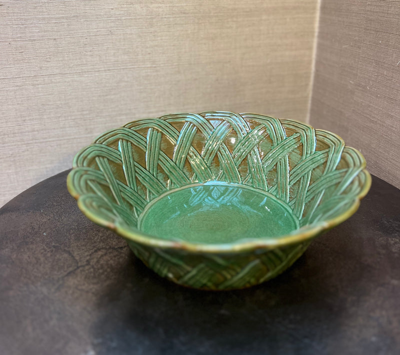 Woven Round Ceramic Basket Weave