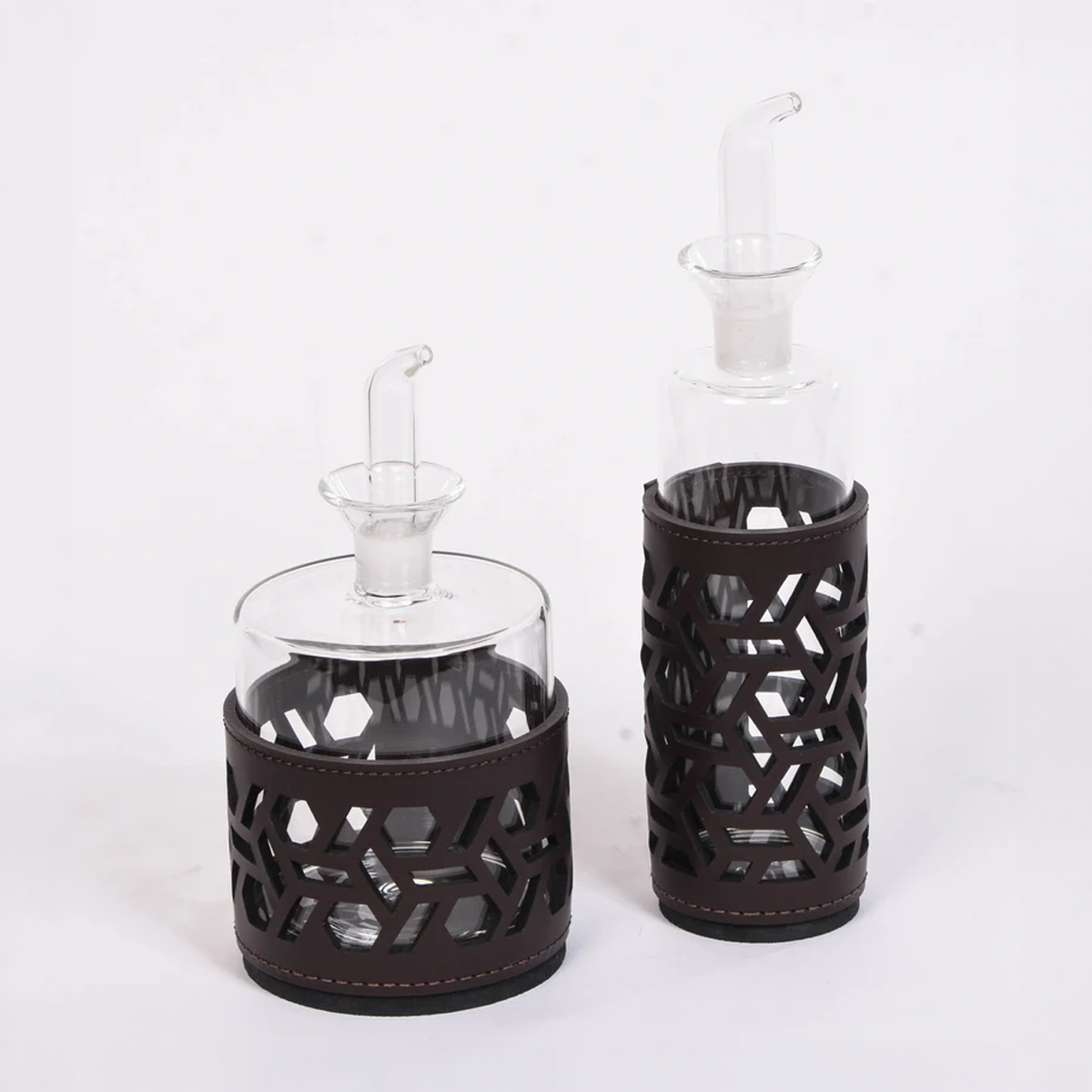 Leather Oil and Vinegar Holder