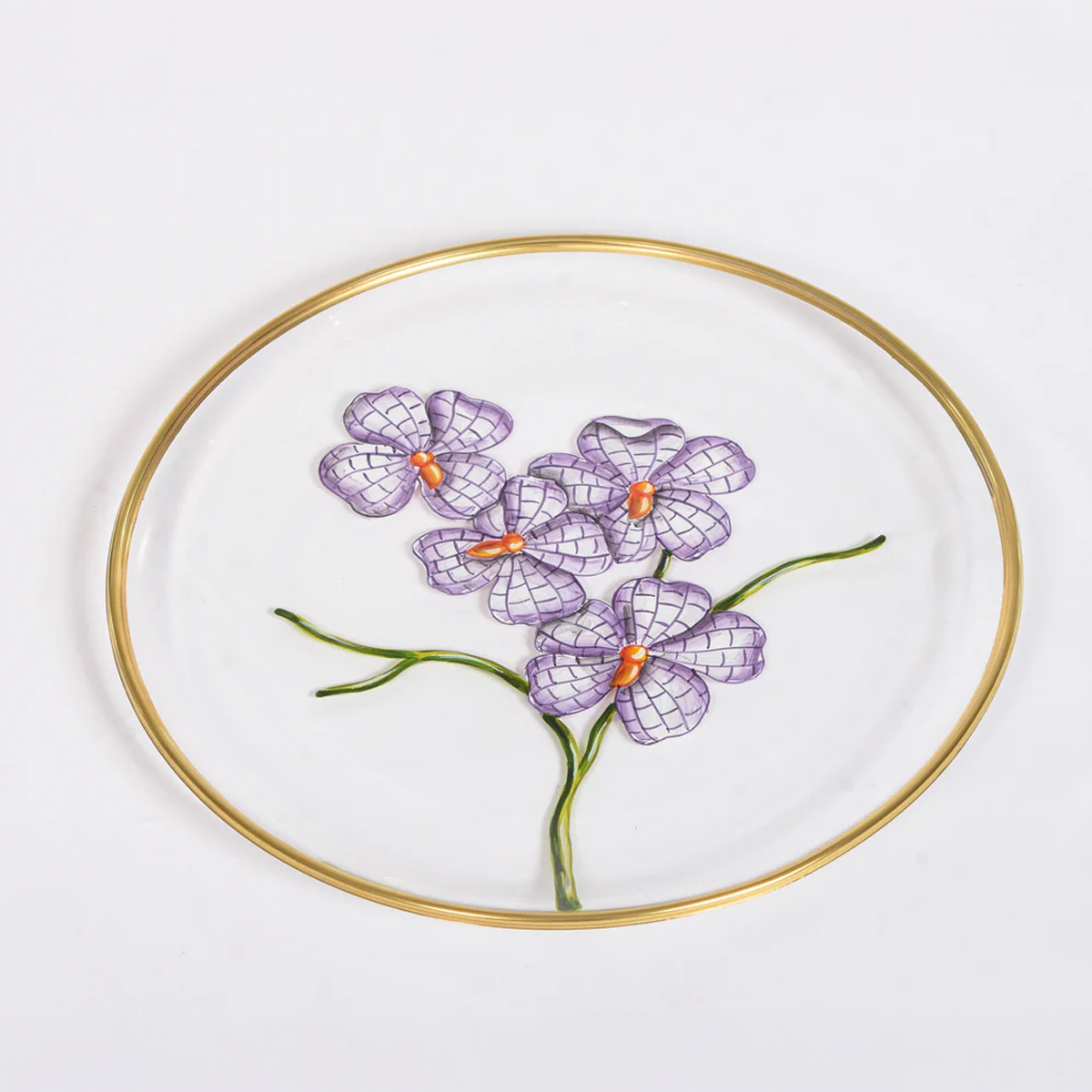 Orchid Glass Dessert Plates