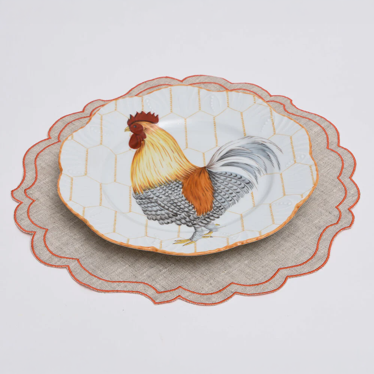 Set of 6 Pinto Plumes Dinner Plates