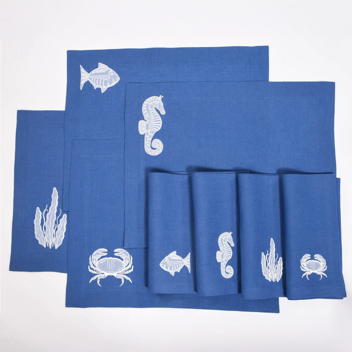Set of 4 Sea Placemats and Napkins
