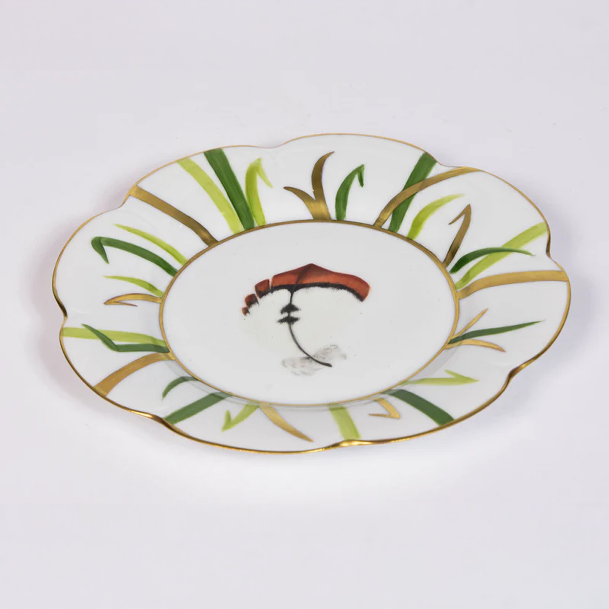 Set of 6 Hand Painted Feather Plates