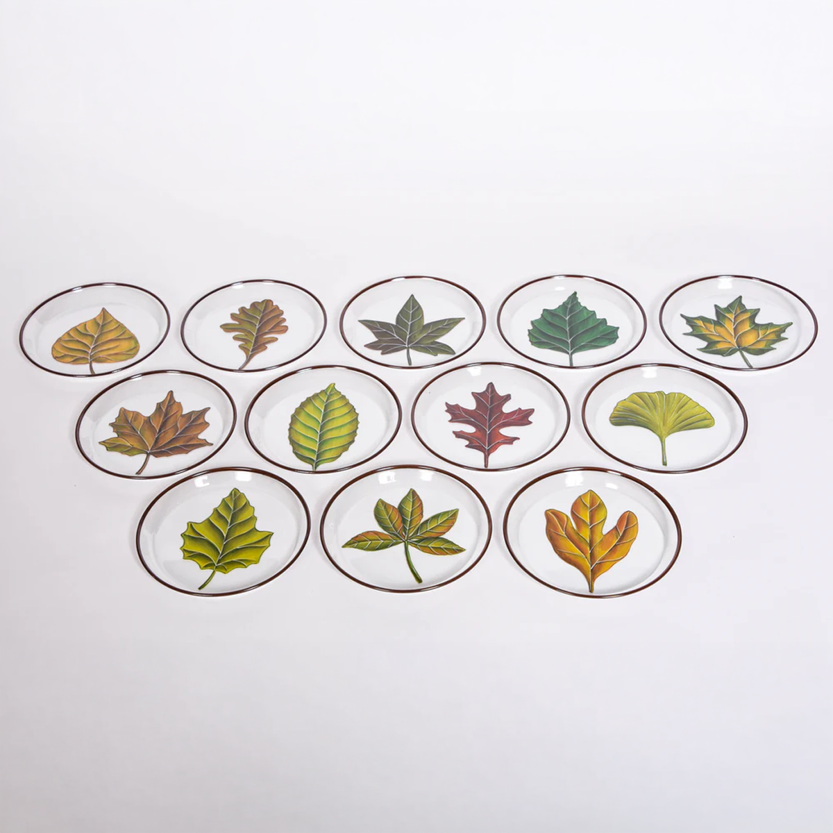 Set of 6 Leaf Bread Plates