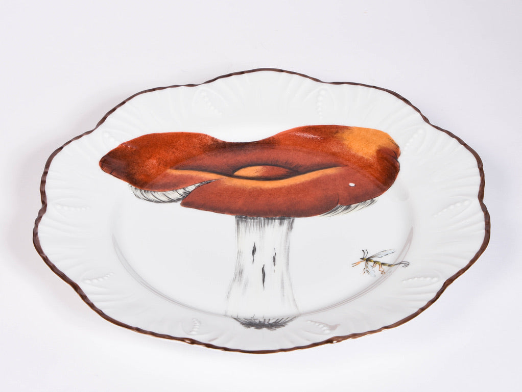 Set of 6 Pinto Mushroom Dinner Plates