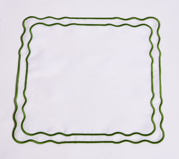 Classic Green and White Placemat and Napkin