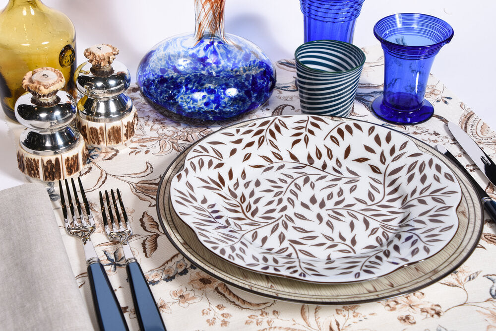 Set of 4 Faux Bois Pinto Plates