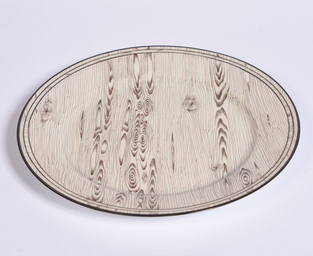 Set of 4 Faux Bois Pinto Plates