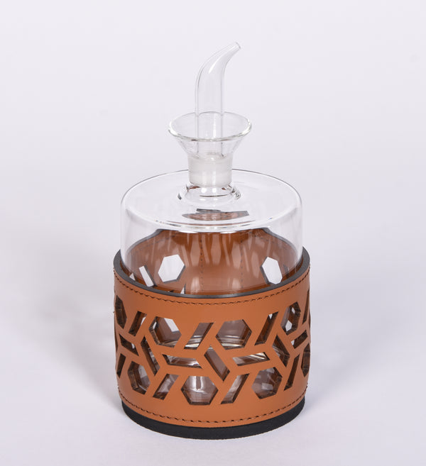 Leather Oil Holder - Cognac