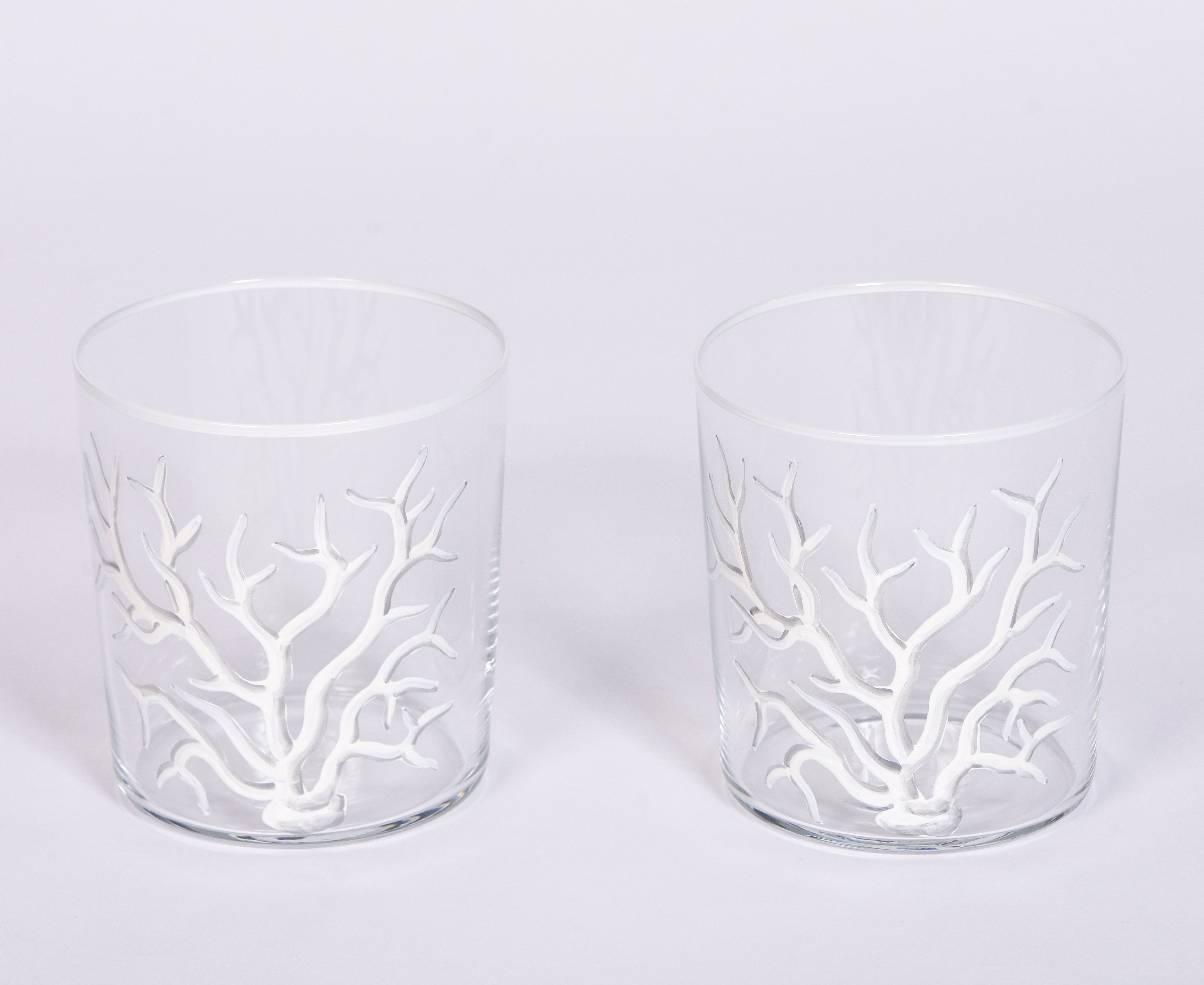 Hand painted Coral Tumblers - Set of 4