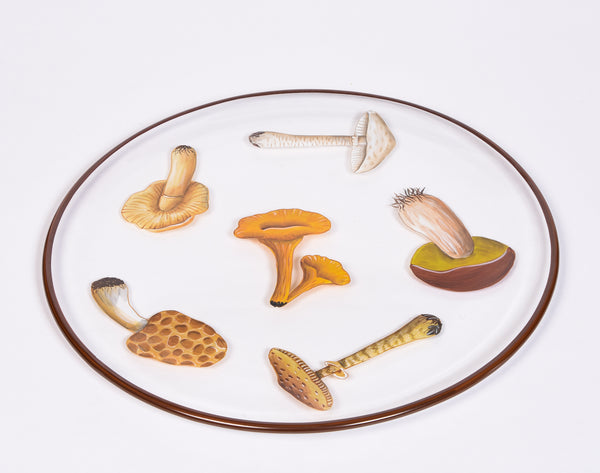 Hand Painted Mushroom Platter