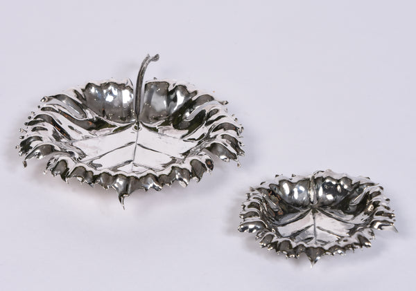 Solid Silver Leaf Dishes