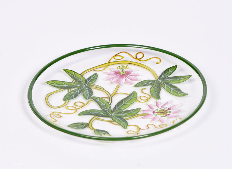 Set of 4 Hand Painted Passion Flower Side Plates
