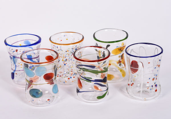 Assorted Set of 6 Hand Blown Glasses