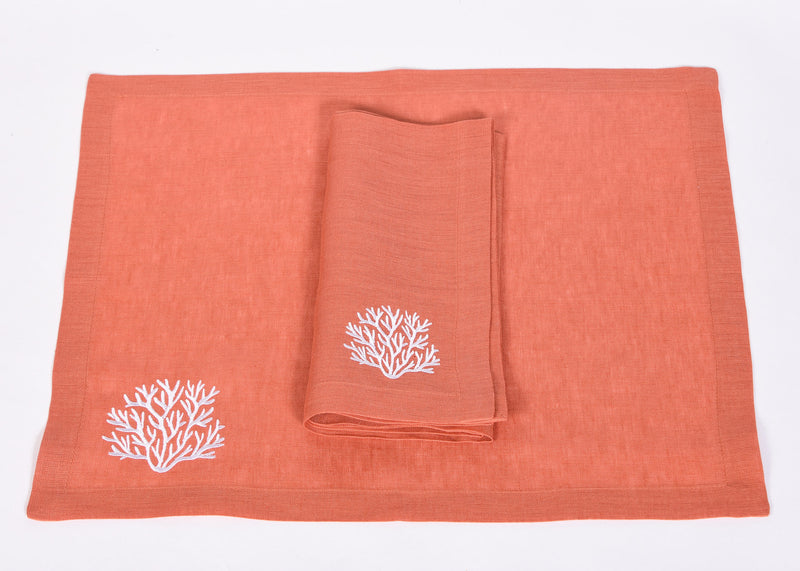 Coral Napkins and Placemats
