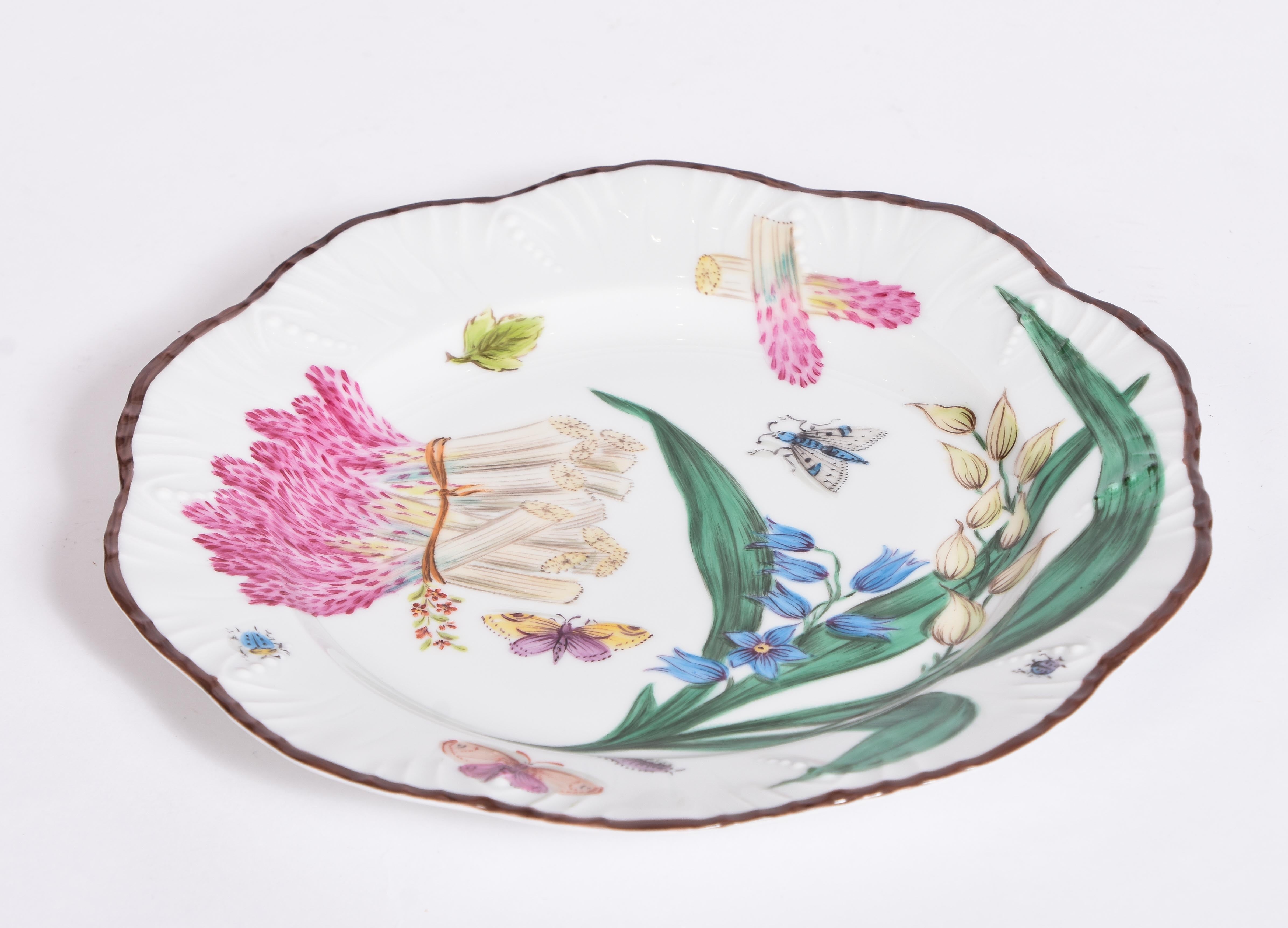 Set of 12 PINTO Feuillages Pudding Plates