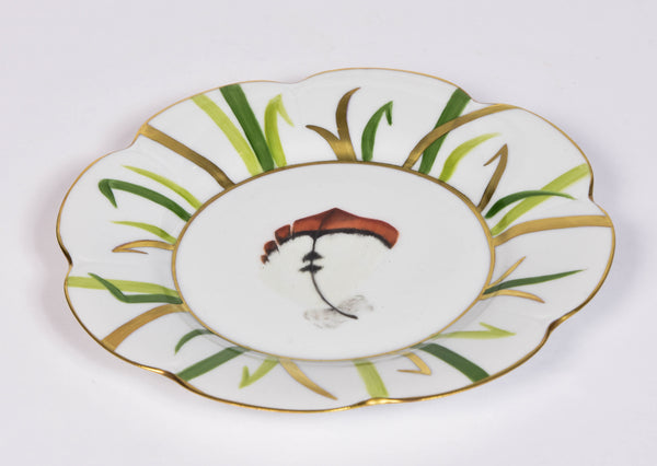 Set of 6 Hand Painted Feather Plates