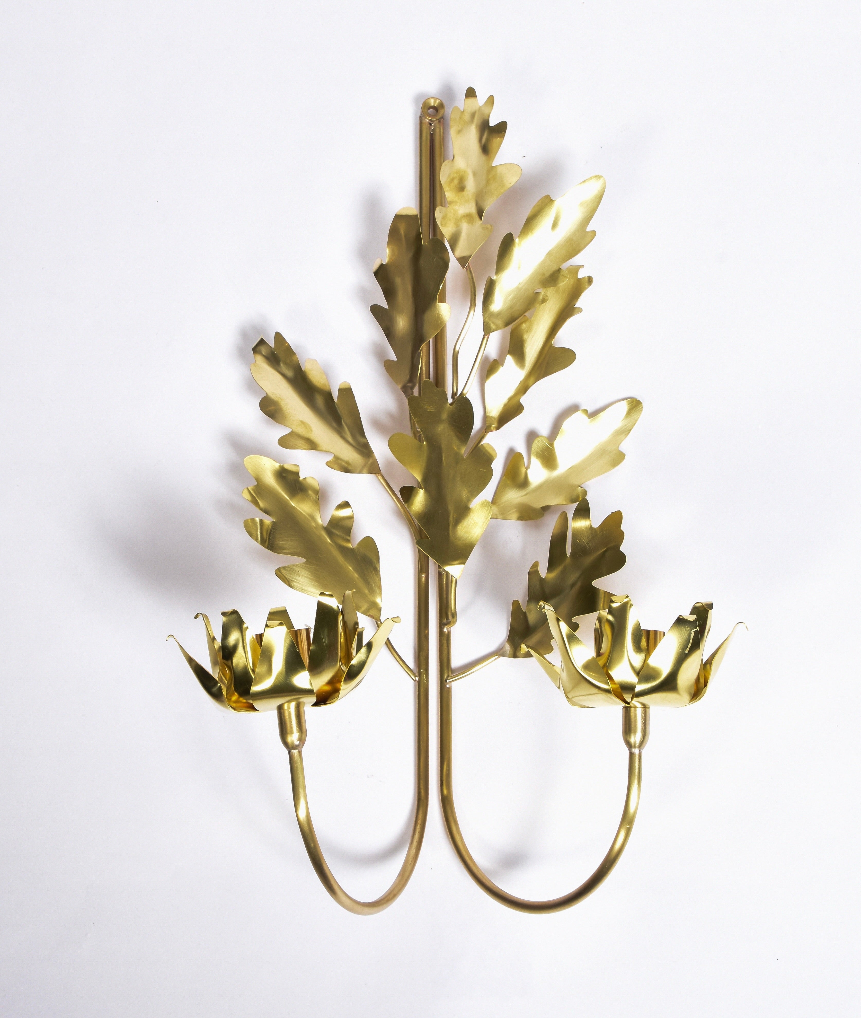 Oak Leaf Double Candle Sconce