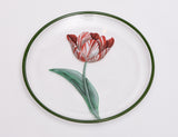 Set of 6 Hand Painted Glass Tulip Plates