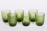 Set of 6 Assorted Textured Glasses