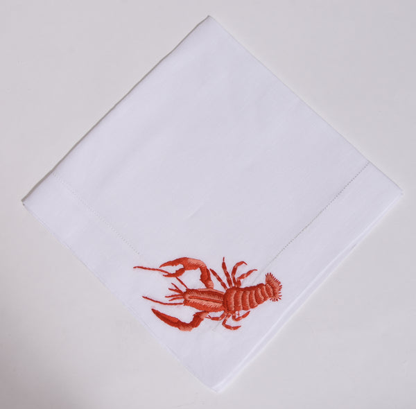 Embroidered Lobster Napkins