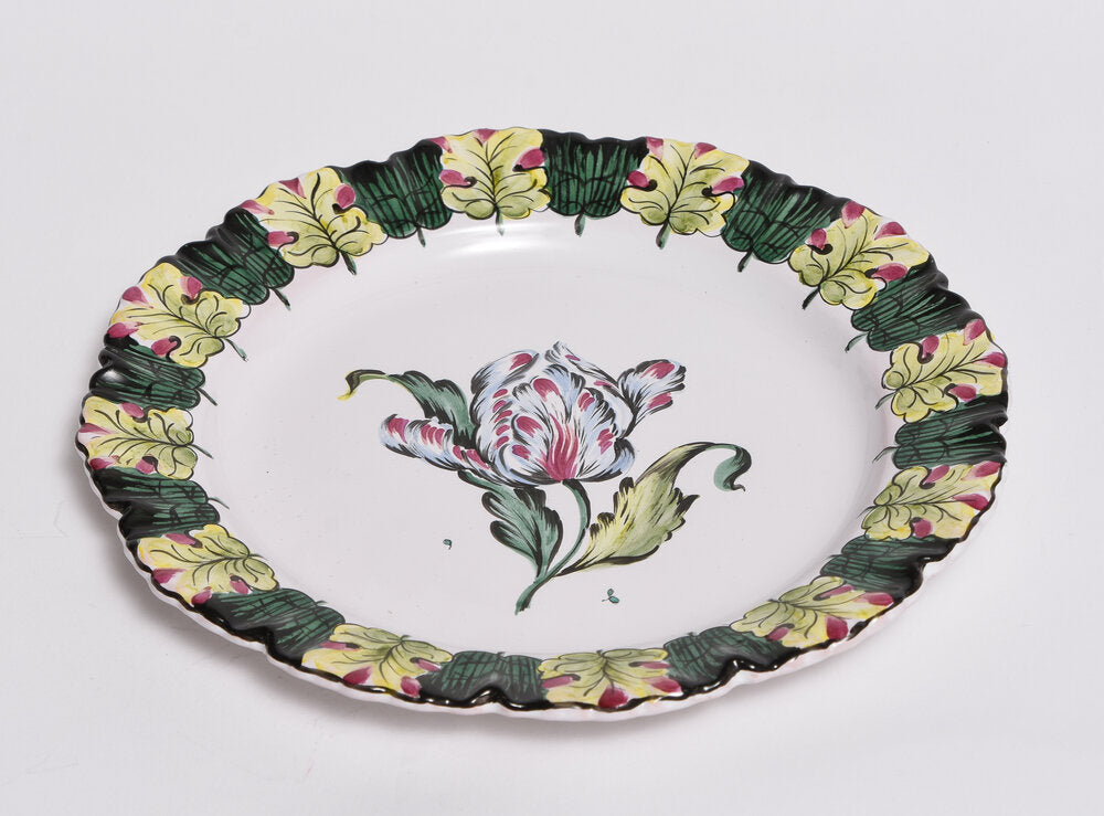 Set of Hand Painted Flower Plates