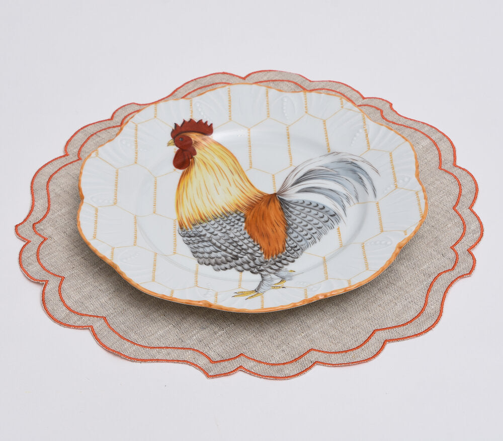 Set of 6 Pinto Plumes Dinner Plates