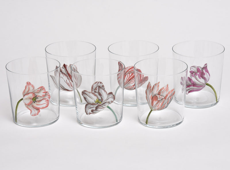 Hand Painted Tulip Glasses